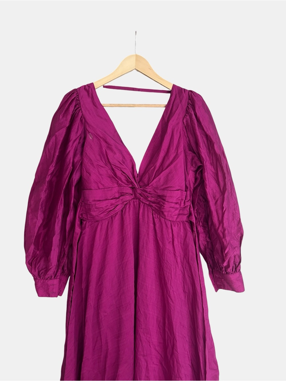 Sabina Musayev Frida Pink Open Back Puff Sleeve Occasion Midi Dress Sz Large - Picture 7 of 12